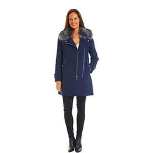 Nine West Women's Asymmetrical Coat..NWT..TEAL/BLUE..MED IN WOMEN'S..